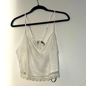 White lace crop top
